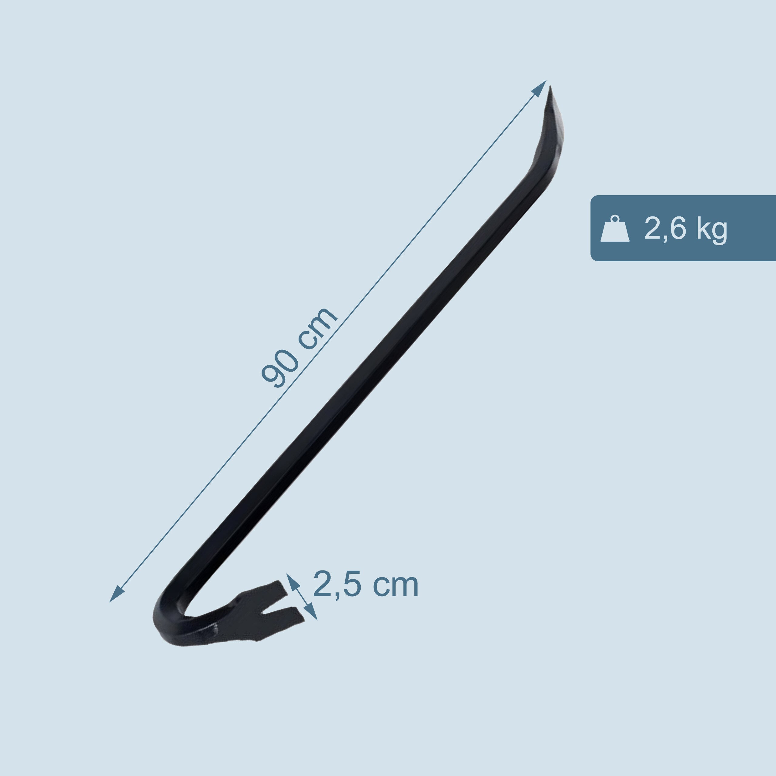 Pied-de-biche XL 90 cm, barre de levage acier, pour lever et extraire les clous, burin de démontage, noir, relaxdays - 4