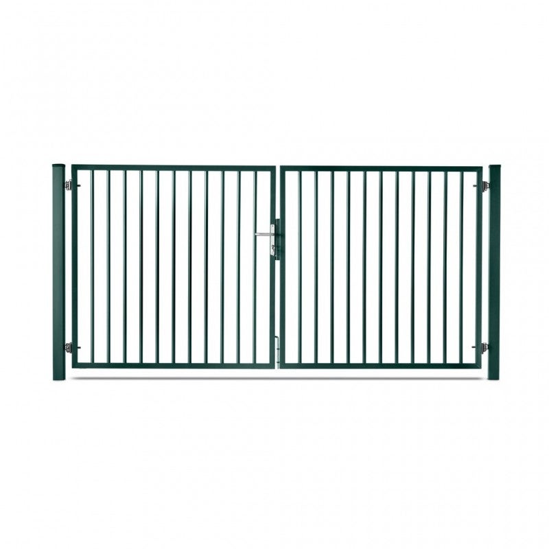 Portail barreaudé acier galvanisé passage 4m00 Vert H 1m20 | Leroy Merlin