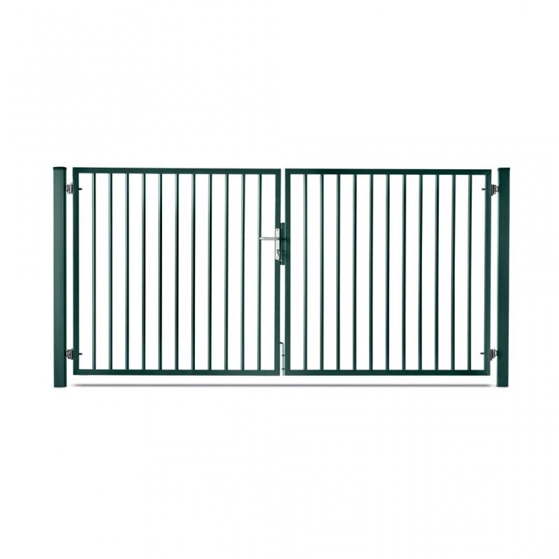 Portail barreaudé acier galvanisé passage 4m00 Vert H 1m20 | Leroy Merlin