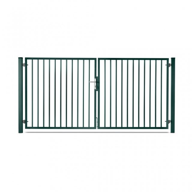 Portail barreaudé acier galvanisé passage 4m00 H 1m50 Vert
