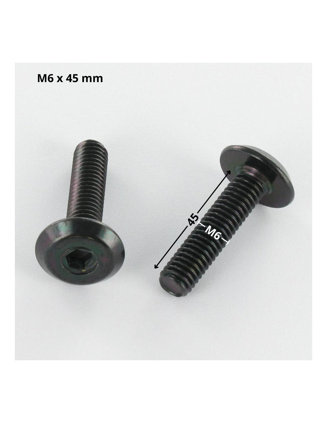 Vis métaux tête plate Clé de 4 HC4 M6X45 Acier zingué noir-10 pièces - 4
