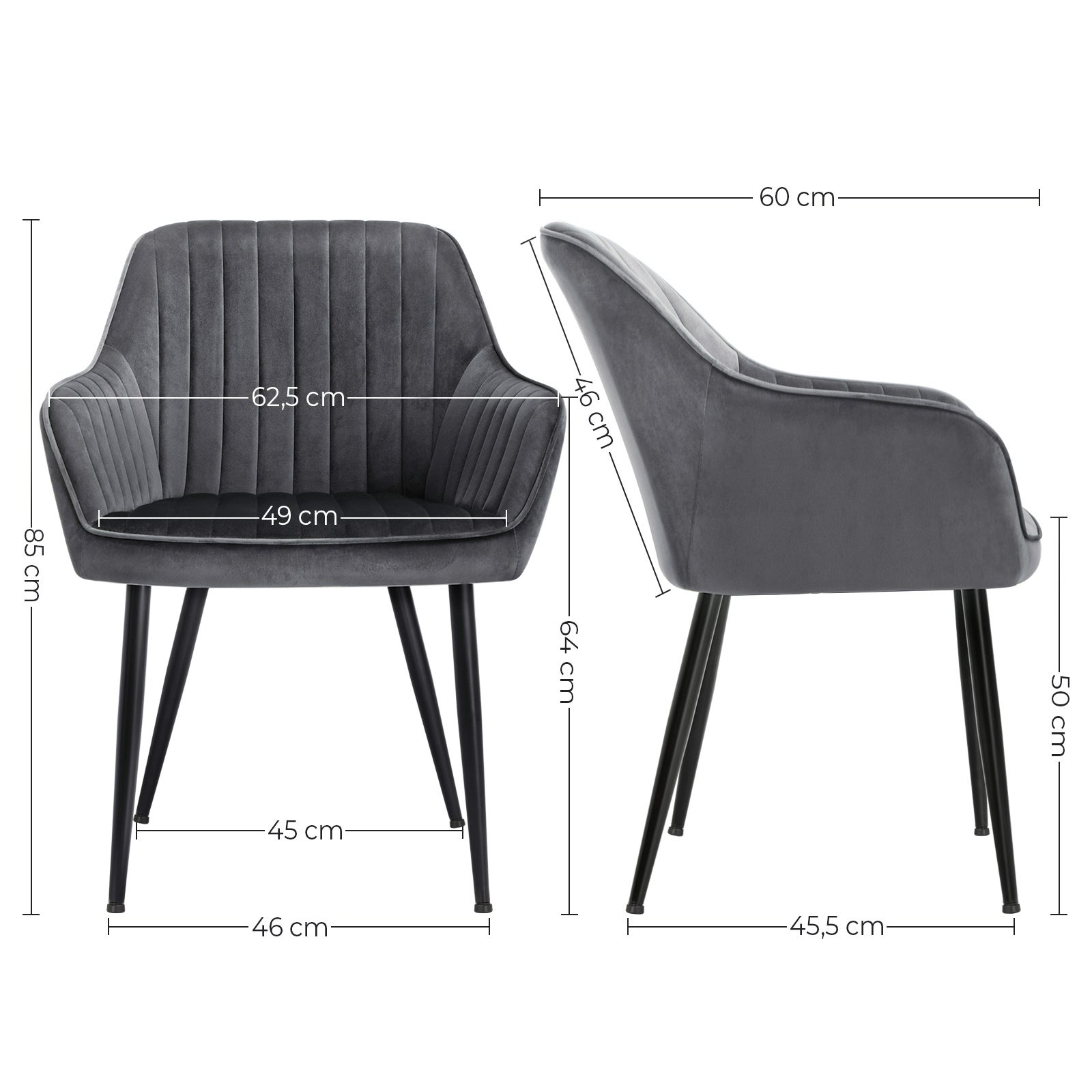 Chaise De Salle À Manger, Fauteuil, Siège Rembourrée, Avec Accoudoirs - 5