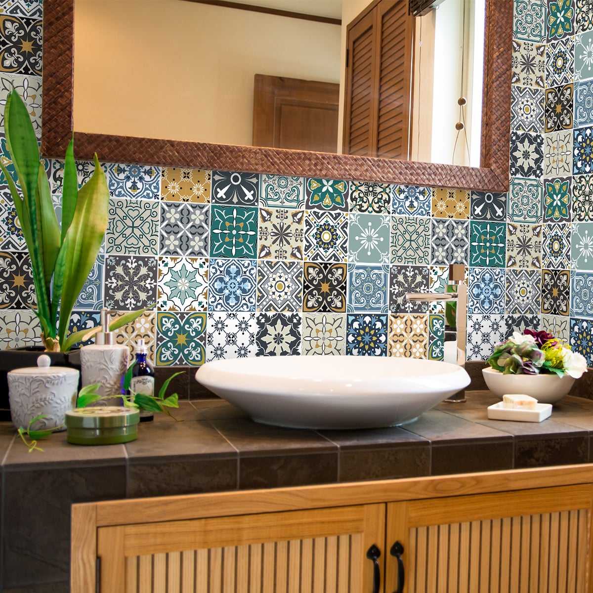 24 adesivi piastrelle di cemento azulejos mondelo - Sticker adesivo - adesivi murali - 24stickers10x10cm - 5