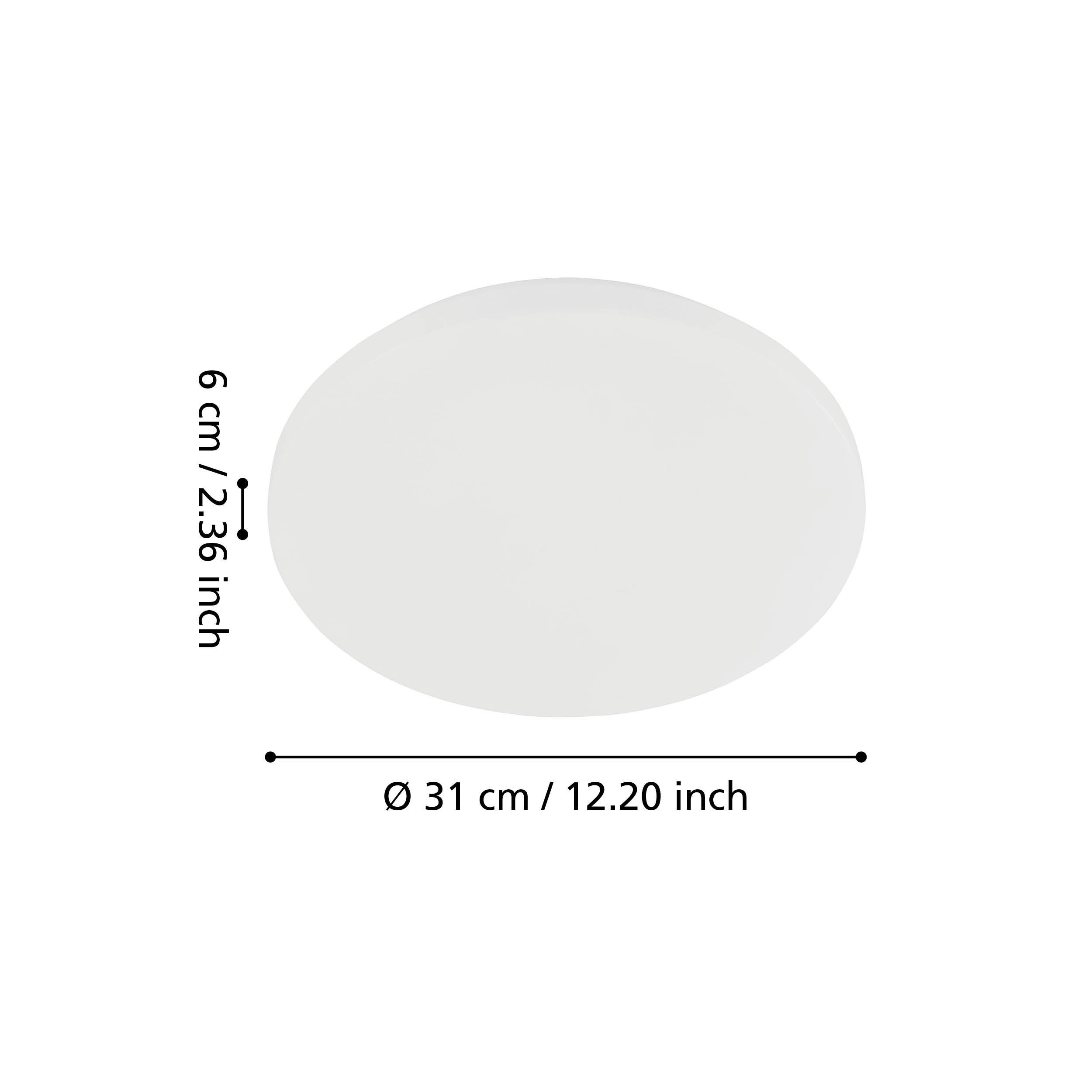 Eglo Plafoniera Led POGLIOLA, diametro 31 cm, lampada soggiorno, in acciaio e plastica, lampada bianca, lampada cameretta, lampada cucina, lampada uff - 4