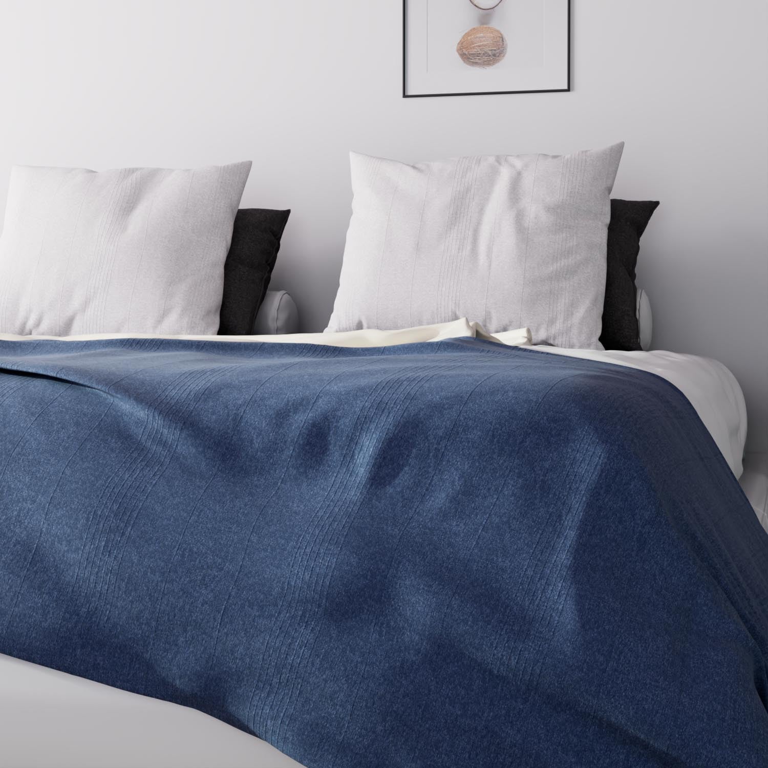 Jeté de lit Adèle bleu 240x220 cm - 4