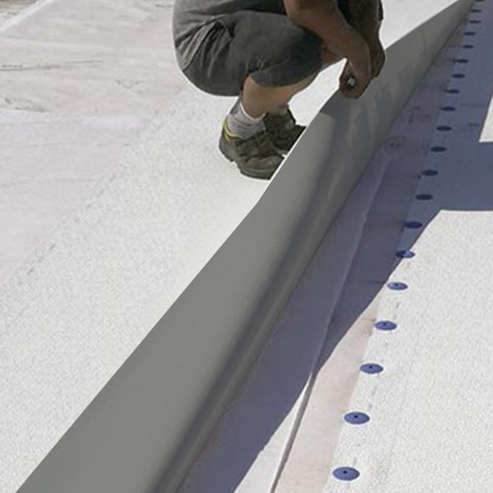 Membrane PVC pour l'étanchéité toitures, 1,2 mm AU METRE large, 1,63 m – Terrasses praticables, inversées… Renforcement en fibre de verre - 4