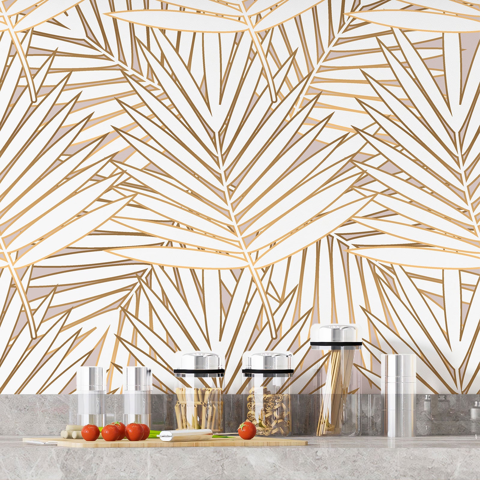 Crédence adhésive sticker décoratif pour cuisine - Feuilles - Adhésif BRILLANT - 60x60 cm - 4