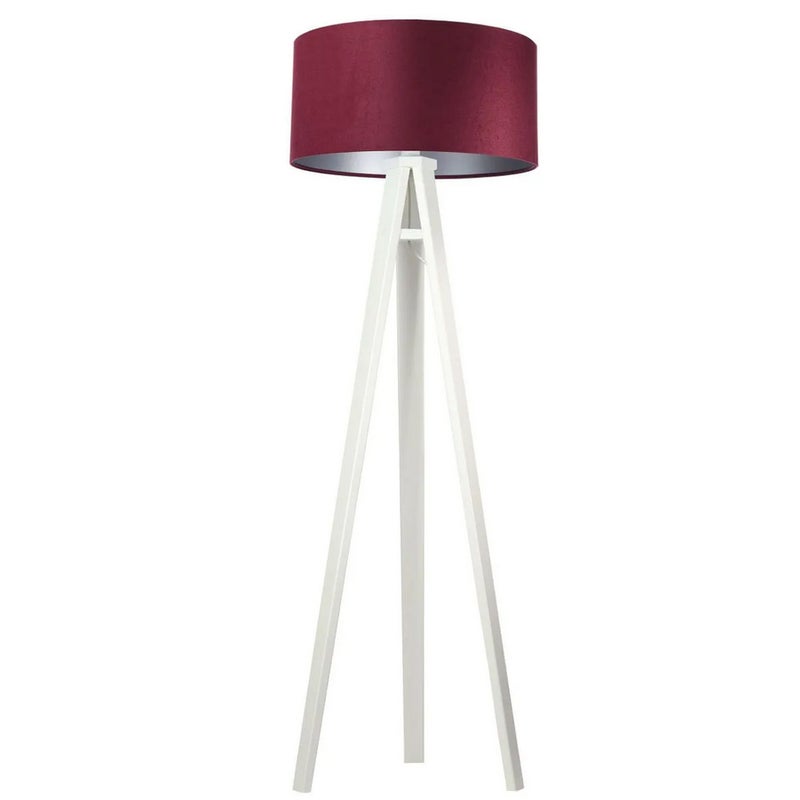 Lampa stojąca HOME 50 bordowa/srebrna/biała