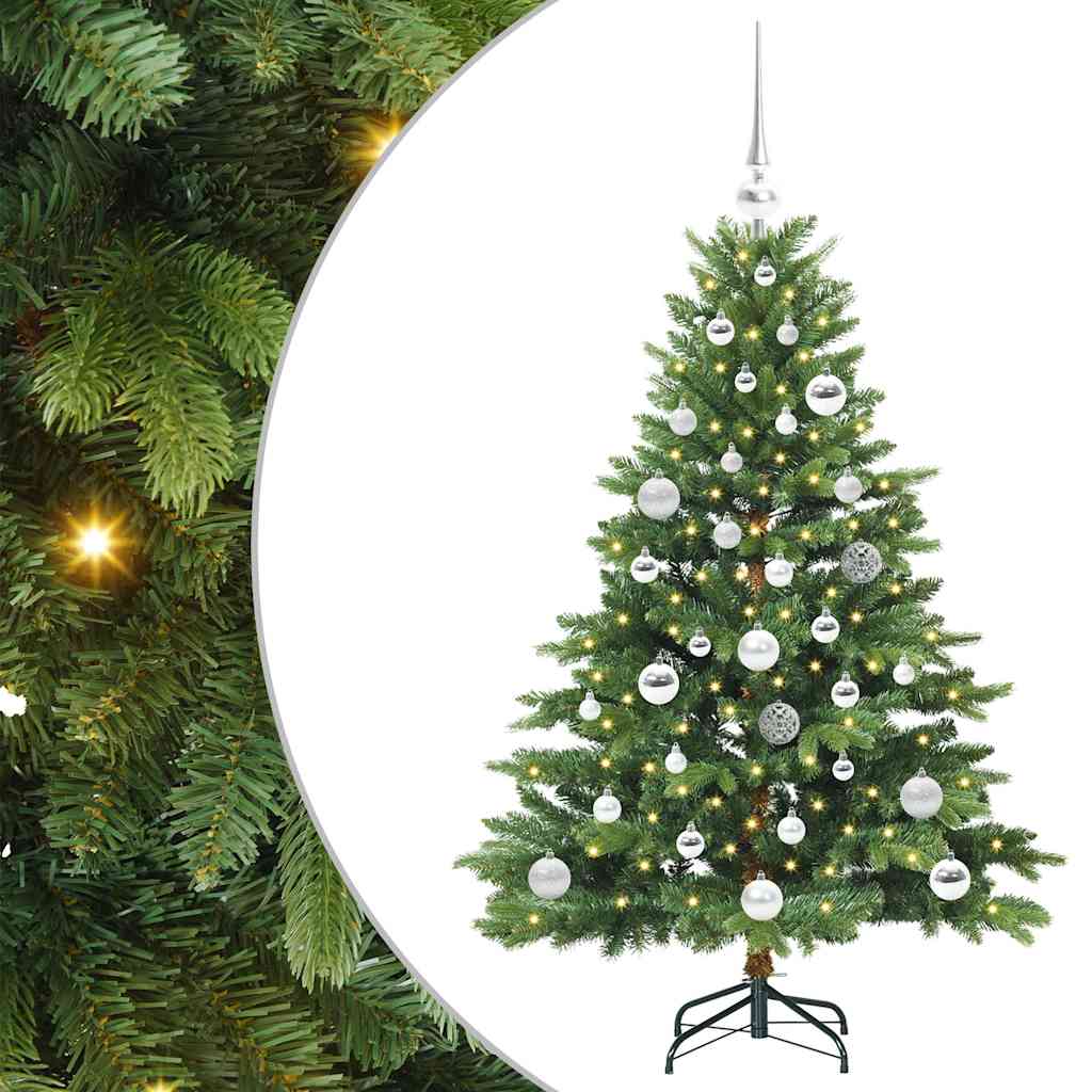 Sztuczna choinka z 150 diodami LED Zielony 120 cm PE i PVC