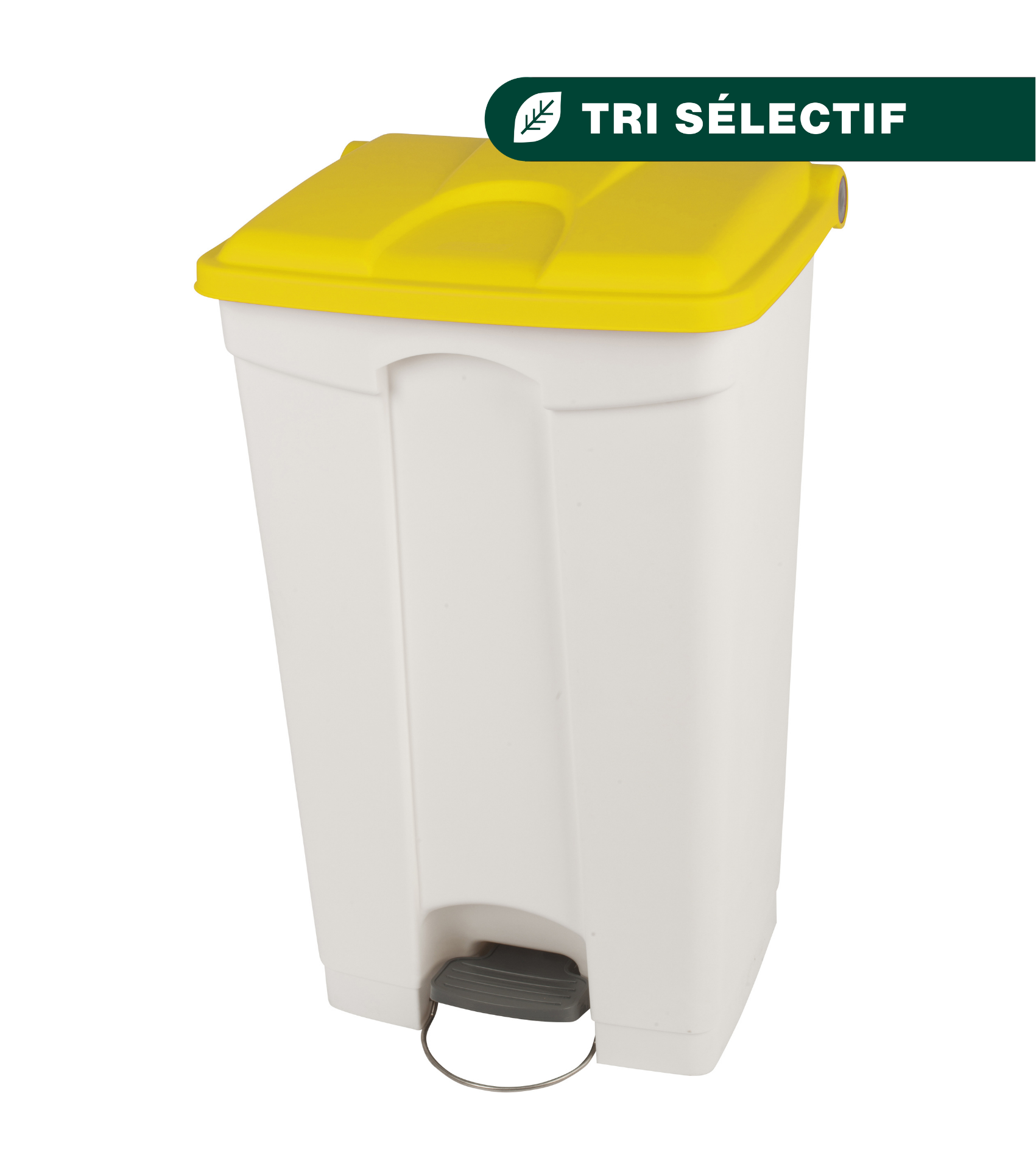 JVD - Container 90L blanc couvercle jaune - Matériel professionnel ...