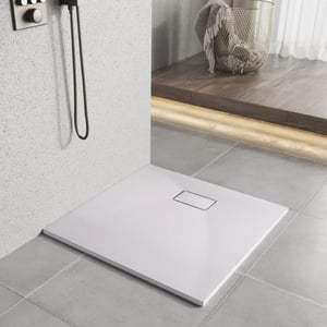 Receveur de douche Heilmetz L. 80x l. 80 cm Blanc Carré Semblable à la Pierre Bac à douche en SMC
