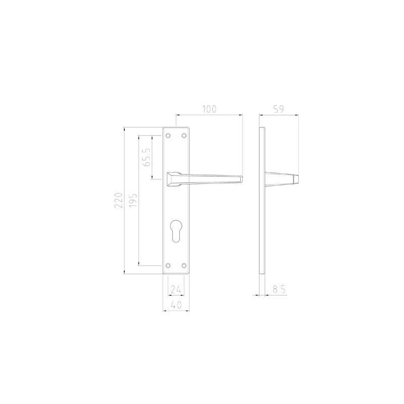 MANILLA ALUMINIO 2100 PLACA CUADRADA F3 - 2