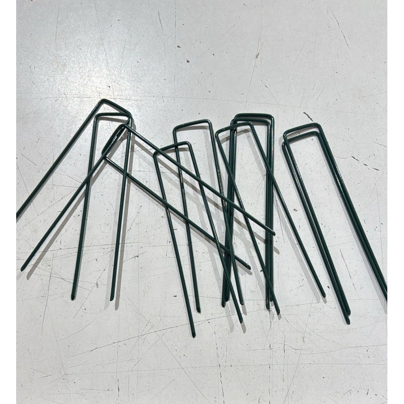 100 grampos de jardim, grama artificial, estacas de fixação para tela, pregos de metal galvanizado - 7