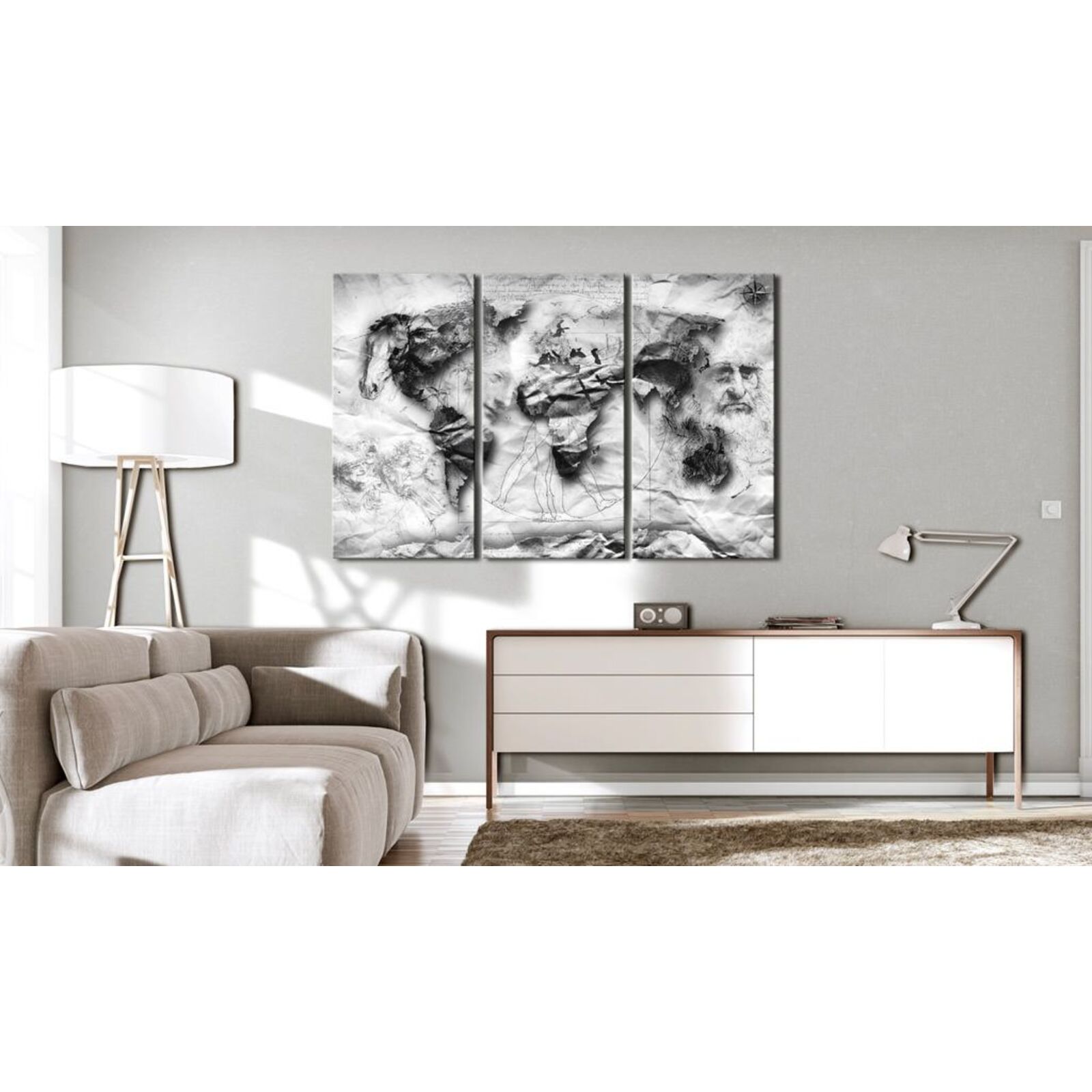 Tableau en liège conception du monde - 60 x 40 cm - 2