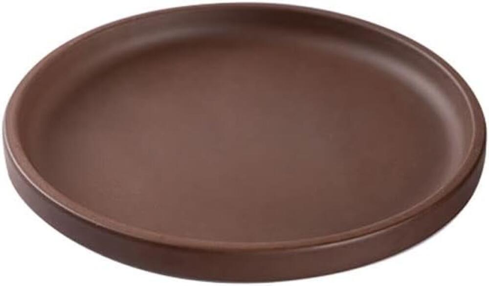 Brązowa ceramiczna tacka na doniczki, średnica zewnętrzna 18 cm, odpowiednia do użytku wewnątrz i na zewnątrz, trwała tacka na kwiaty, 1 opakowanie