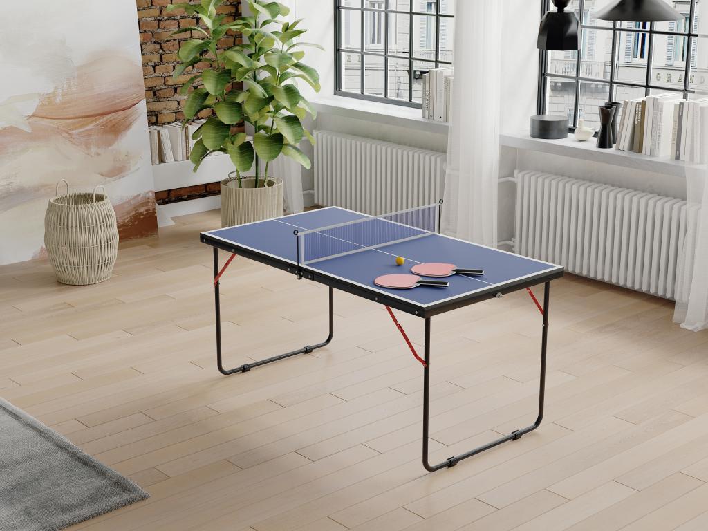 Mini Table Ping Pong 62cm Avec Raquettes Et Balle - Jeux Bureau Hobby Tech