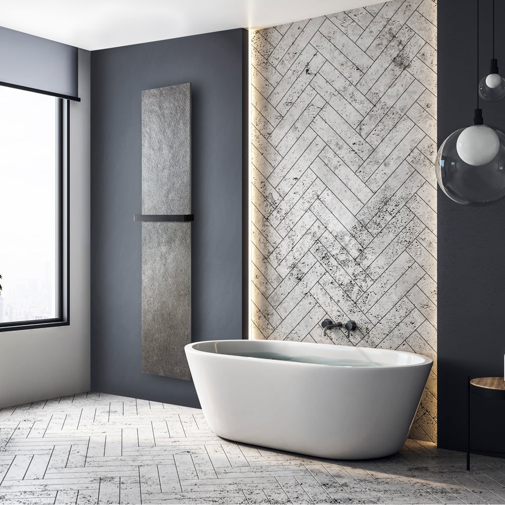 Radiador eléctrico piedra natural - color roca de mar - 1200 vatios - 200 x 50 cm vertical