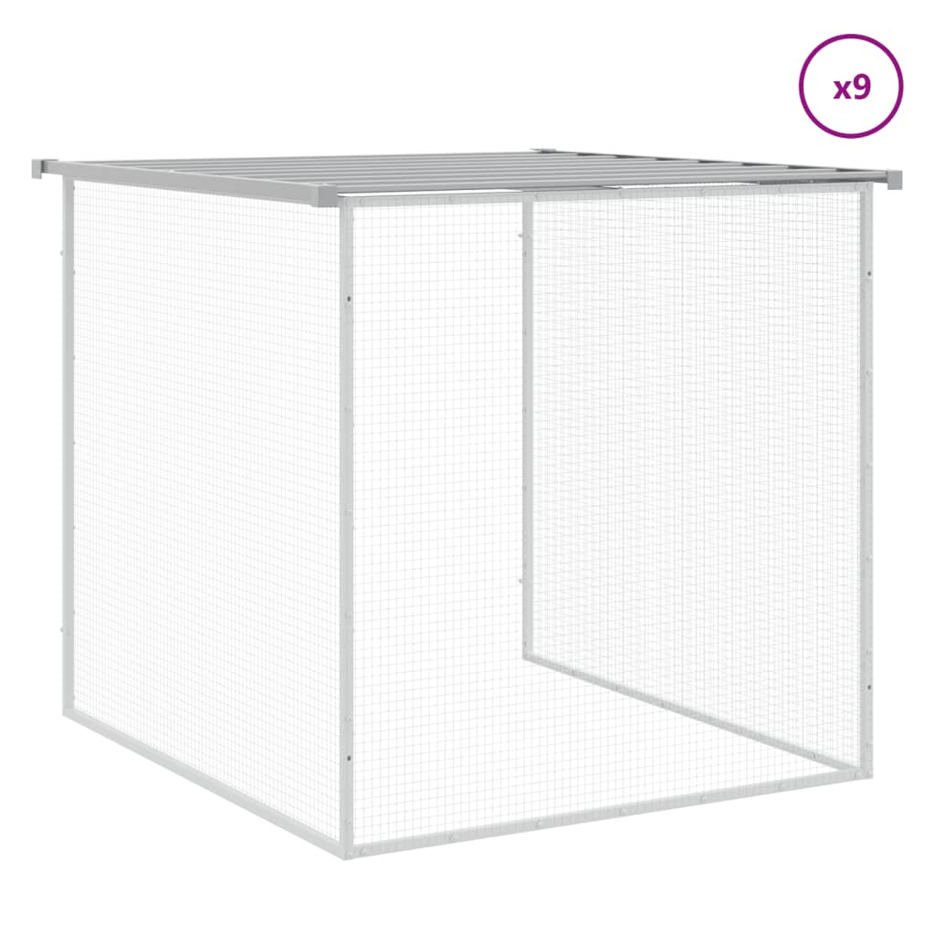 Galinheiro com telhado cinza claro 1003x98x90 cm aço galvanizado - COMFORTXL - 6