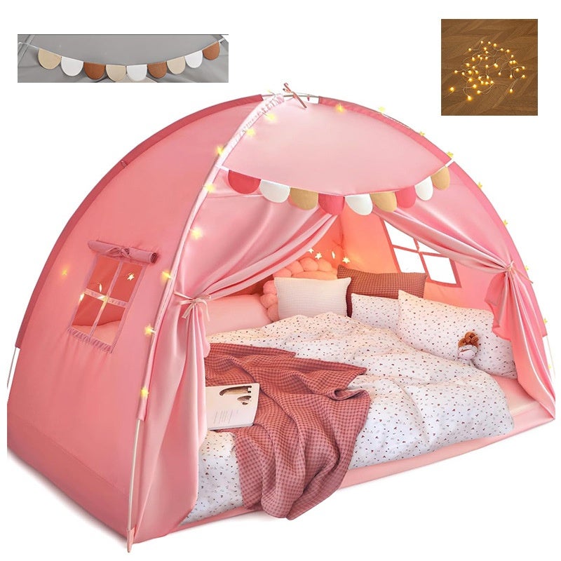 Auledio tienda de campaña individual con dosel para literas, fácil de instalar, para dormir cómodamente,rosa