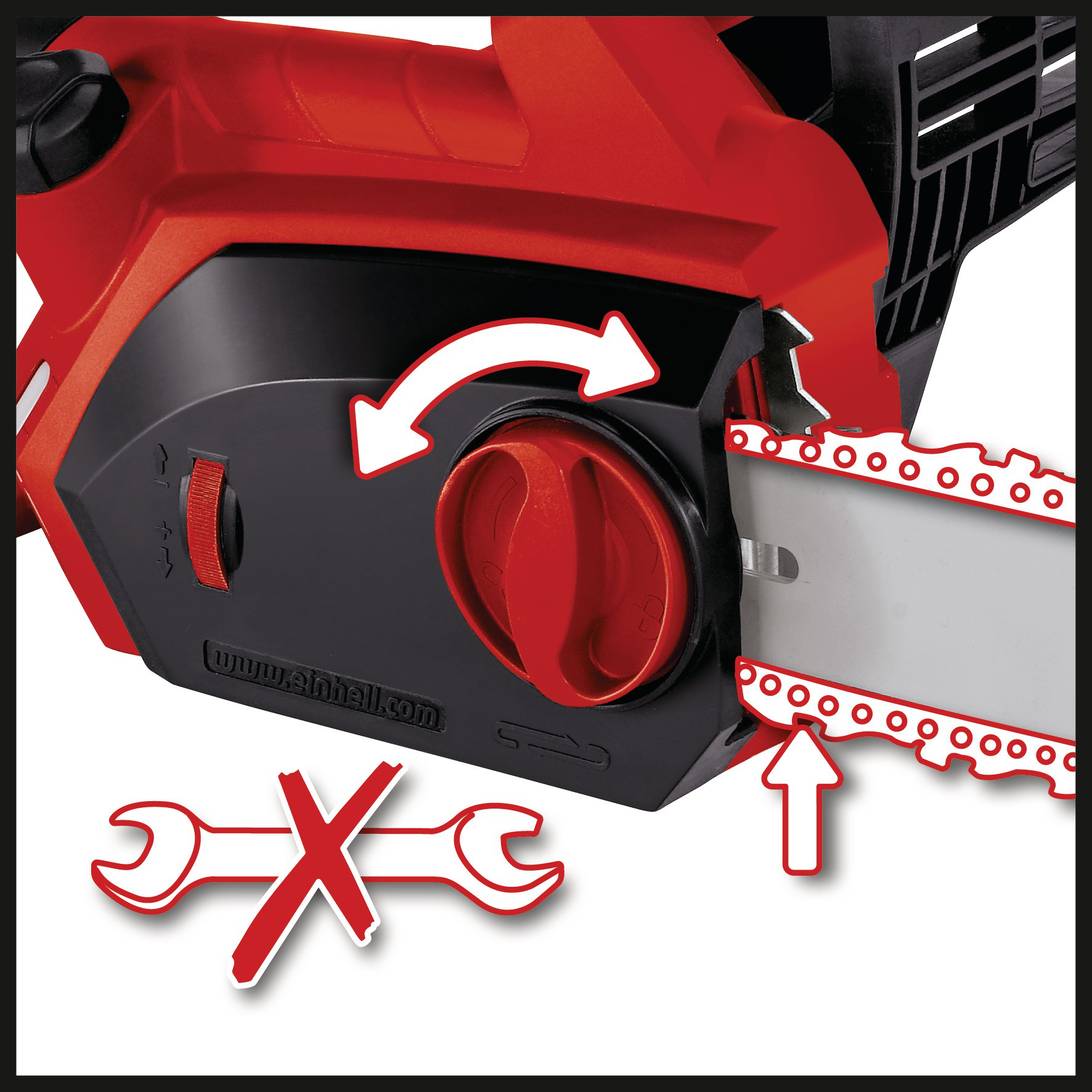 Einhell 4501710 motosierra 1800 W Negro, Rojo - 3
