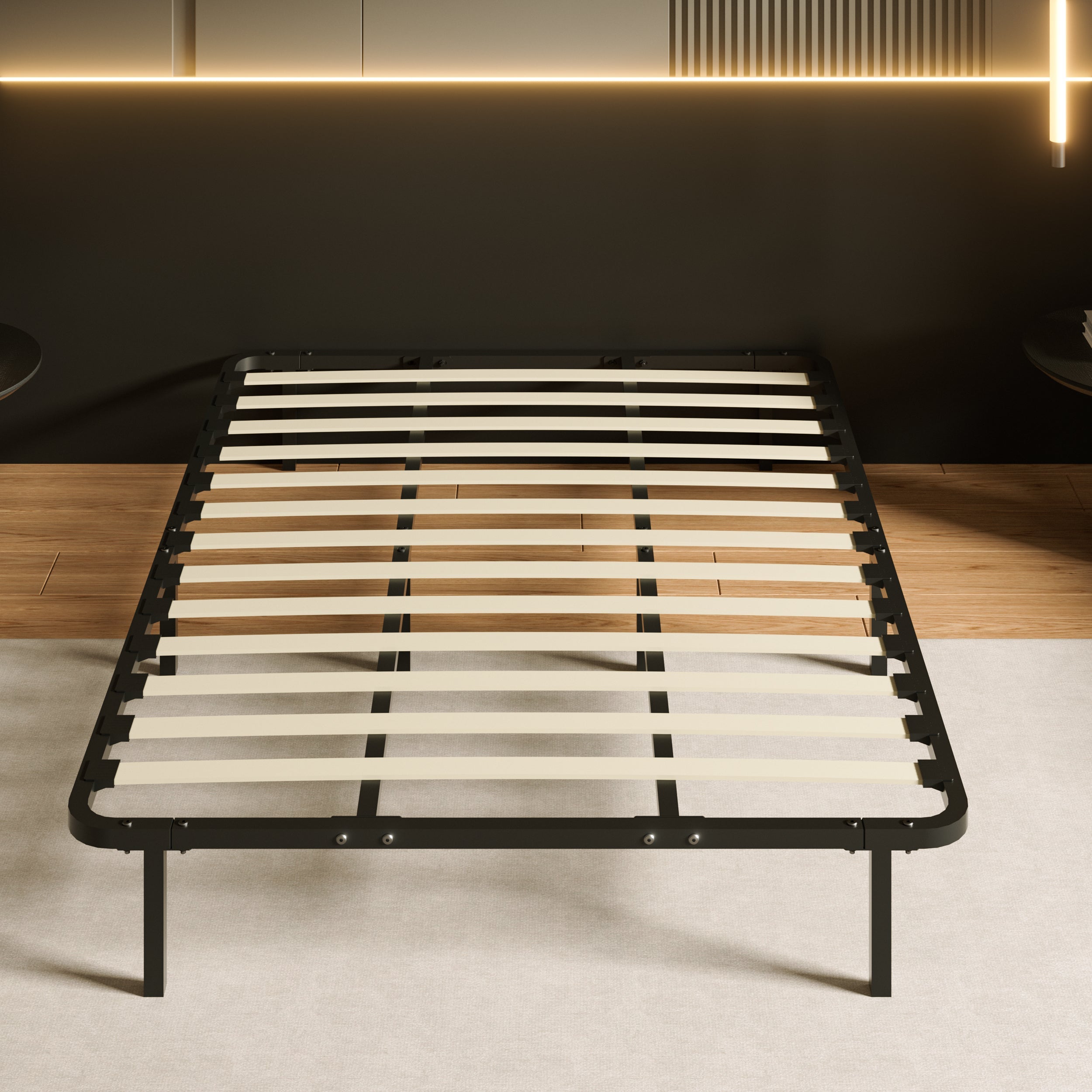 DEWINNER Cadre de lit 140 x 190 cm, hauteur 29 cm (140 × 190), équipé de 8 pieds. - 4