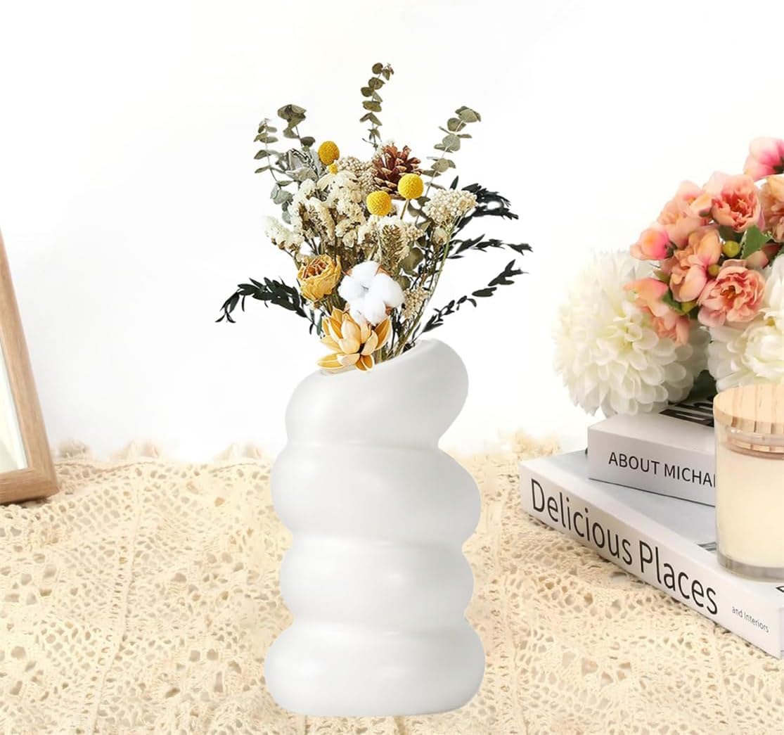 Vasos de flores em espiral de plástico, vasos modernos e minimalistas, pequenos vasos para flores pequenas, decoração floral para casa ou escritório. - 3