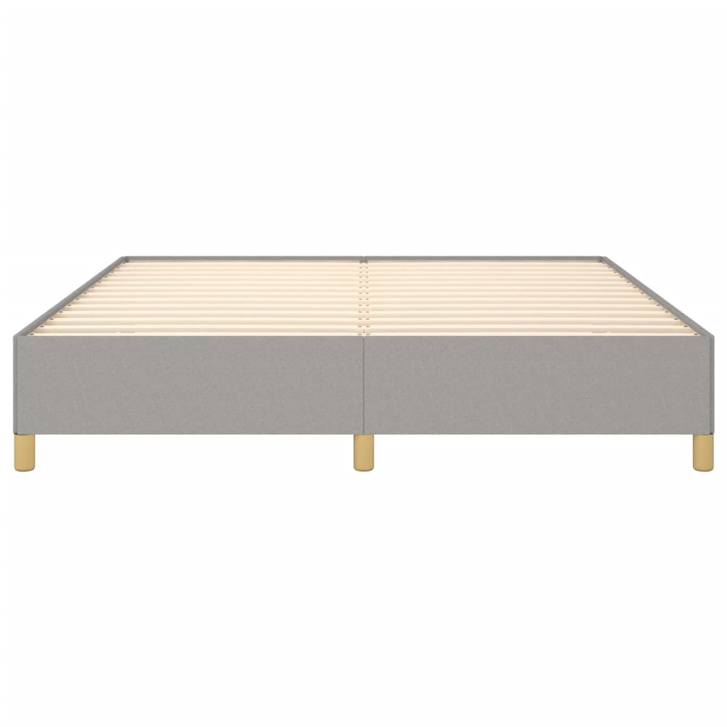 Cadre de lit sans matelas gris clair 160 x 200 cm en tissu - 5