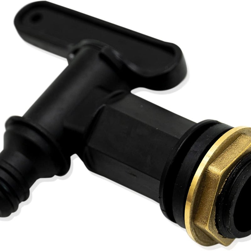 Przelew do zbiornika na wodę 1000L - Kran z końcówką