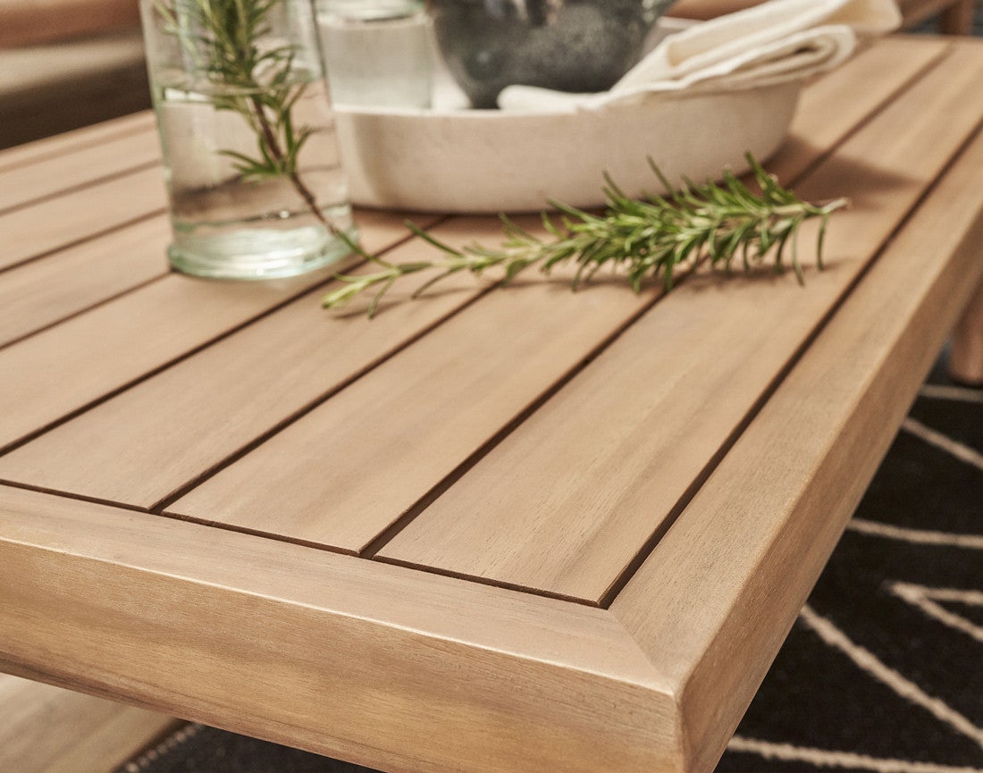 Salon de jardin en Bois Marron 4 personnes - 5