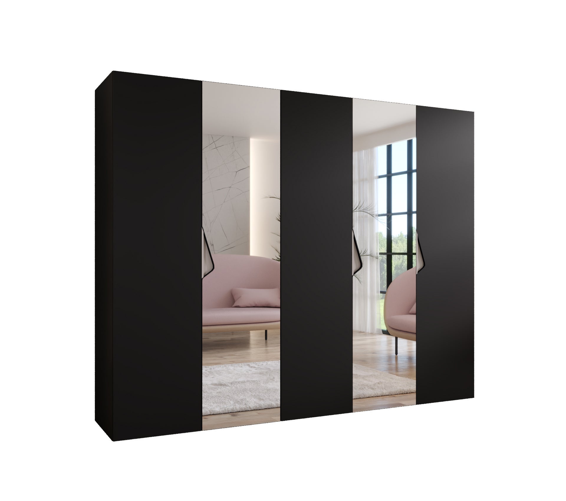 Szafa uchylna otwierana Sandi 2 250 x 52 x 202 cm czarny + u. kaszmir