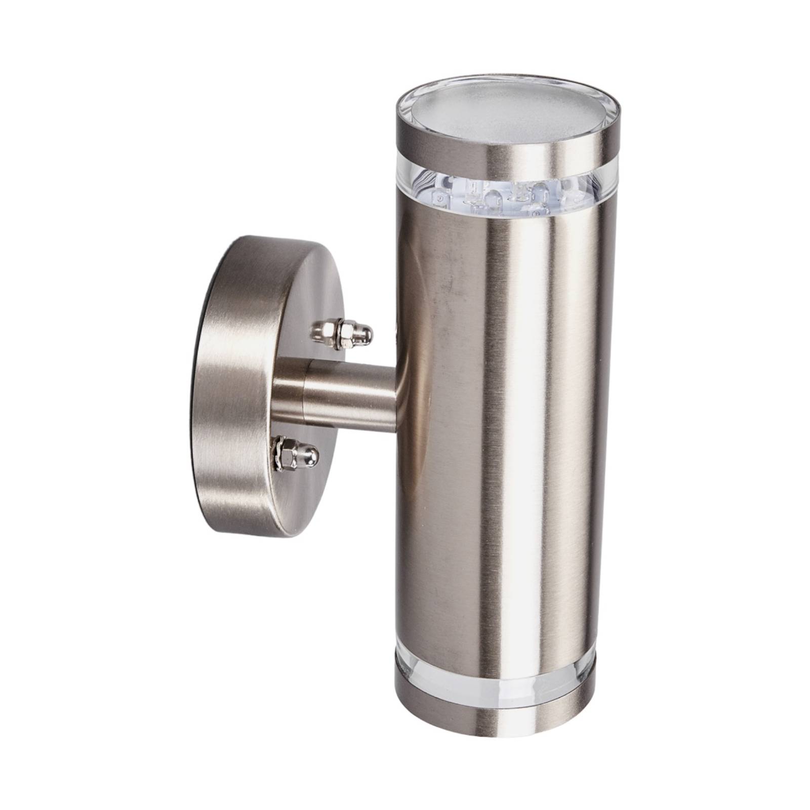 Aplique LED para exterior Tiberius de Lindby, acero inoxidable, arriba ...