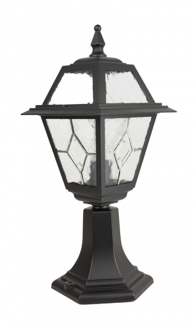 Lampa ogrodowa stojąca Witraż czarna 1xE27x60W IP43 wym: 47 x 19,5 x 19,5 cm aluminium SU-MA
