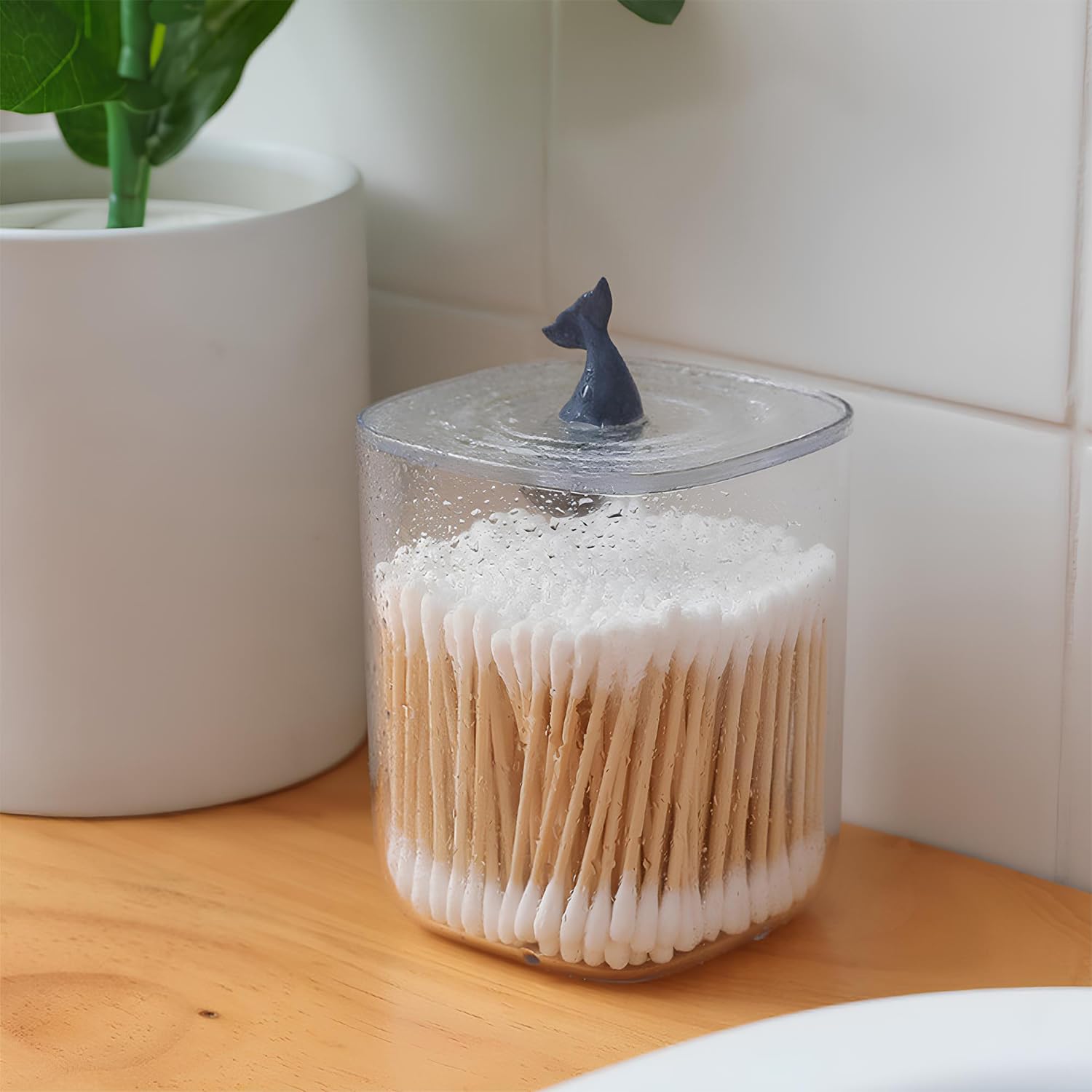 Distributeur De Boules De Coton 2 Pièces - Boîte Rangement Pour Cotons Tiges Transparent - Support De Coton Tige Pour Boîte à Cosmétiques - 6