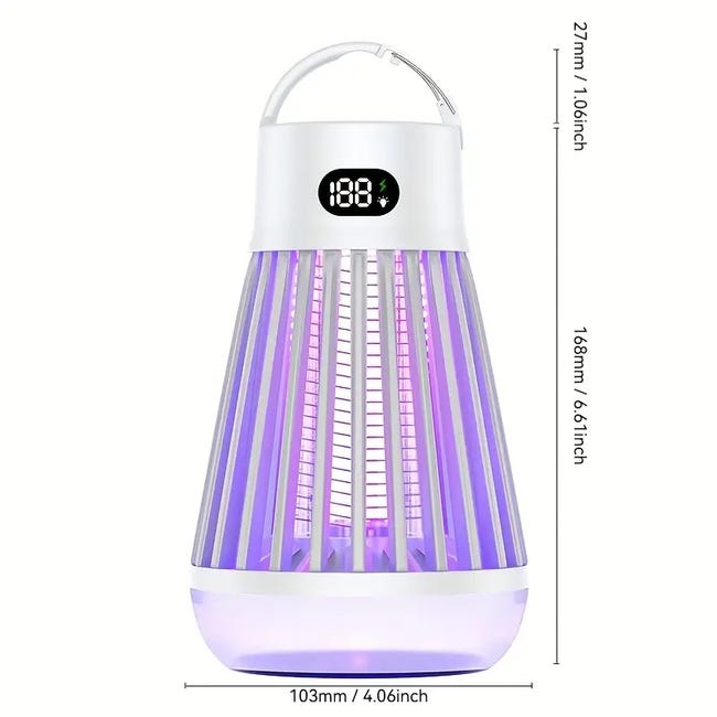 Lampada Anti-zanzare Voltman Con Presa USB E Altoparlante Bluetooth – Elettrocuzione, IPX4, Autonomia 12-14h, Area 30 M²