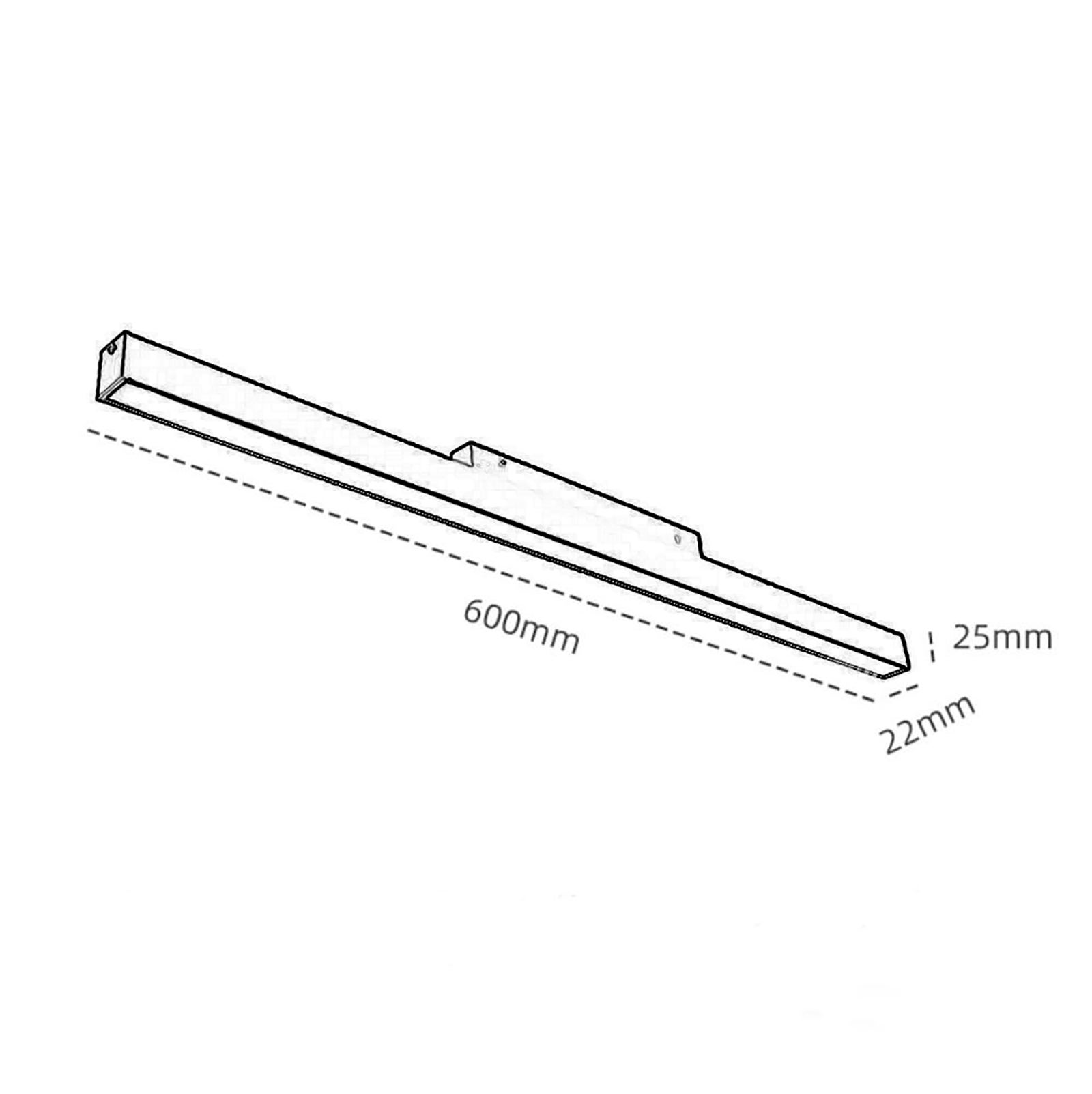 Spot LED magnétique 20W pour rail magnétique 48V, barre mince pour éclairage intérieur, 60cm, lumière LED à intensité variable CCT 3000K-6000K - 4