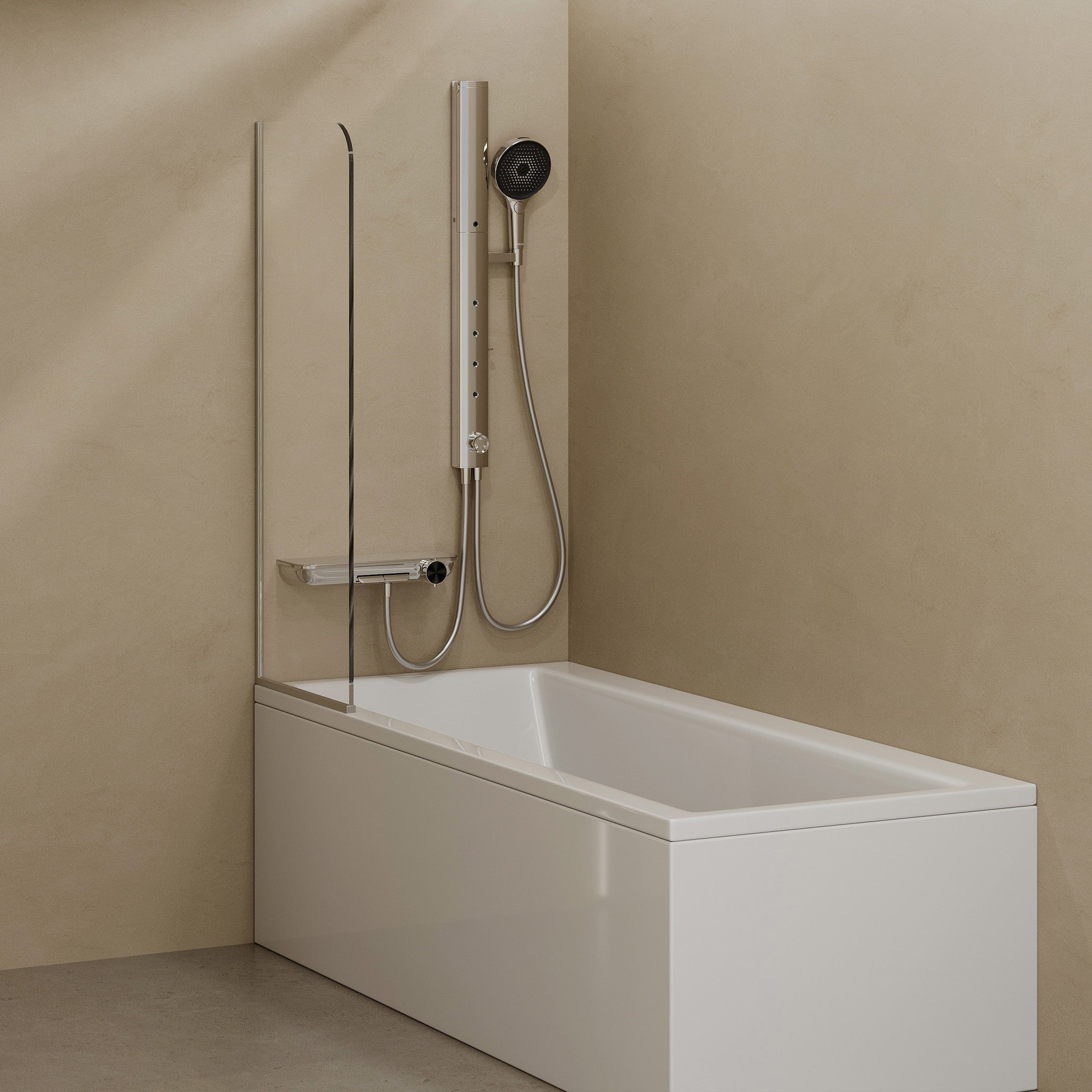HOROW Ensemble de douche à effet pluie chromé, avec Robinetterie Thermostatique, 4 modes de massage, pliable, réglable en hauteur - 9