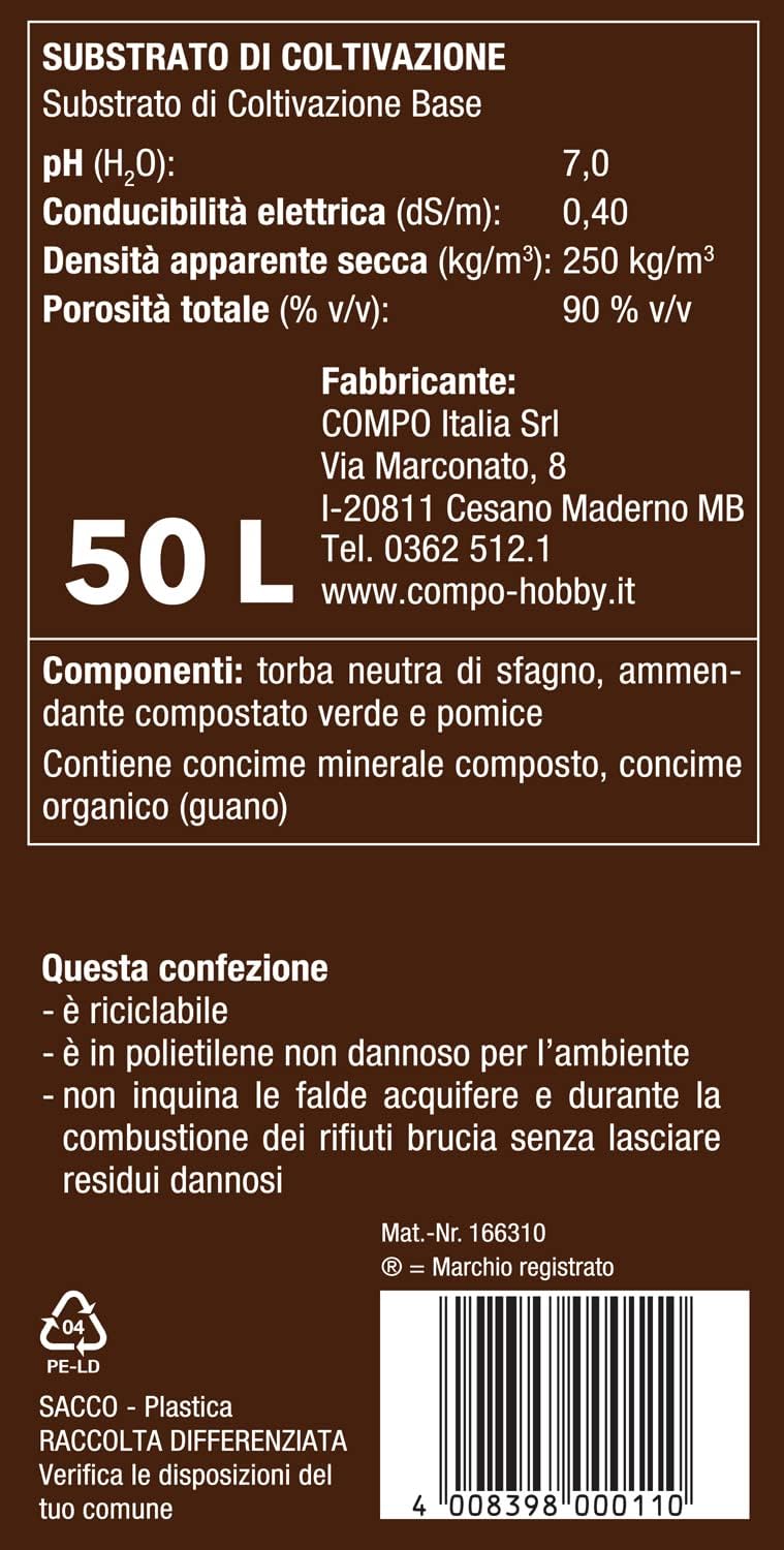 COMPO SANA Terriccio per Rose 50 LT, Per Rose in Vaso o in Piena Terra, con Guano - 3