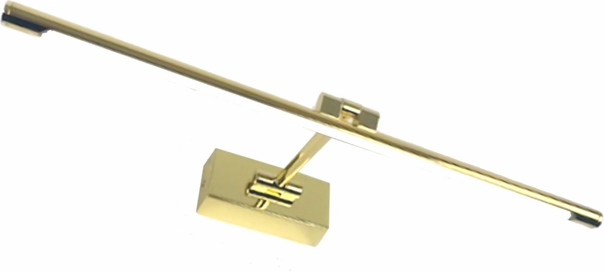 Kinkiet LED 8W do oświetlania obrazów i luster, ciepłe światło 3000K, połyskujące złoto, ruchomy i regulowany. 48 cm