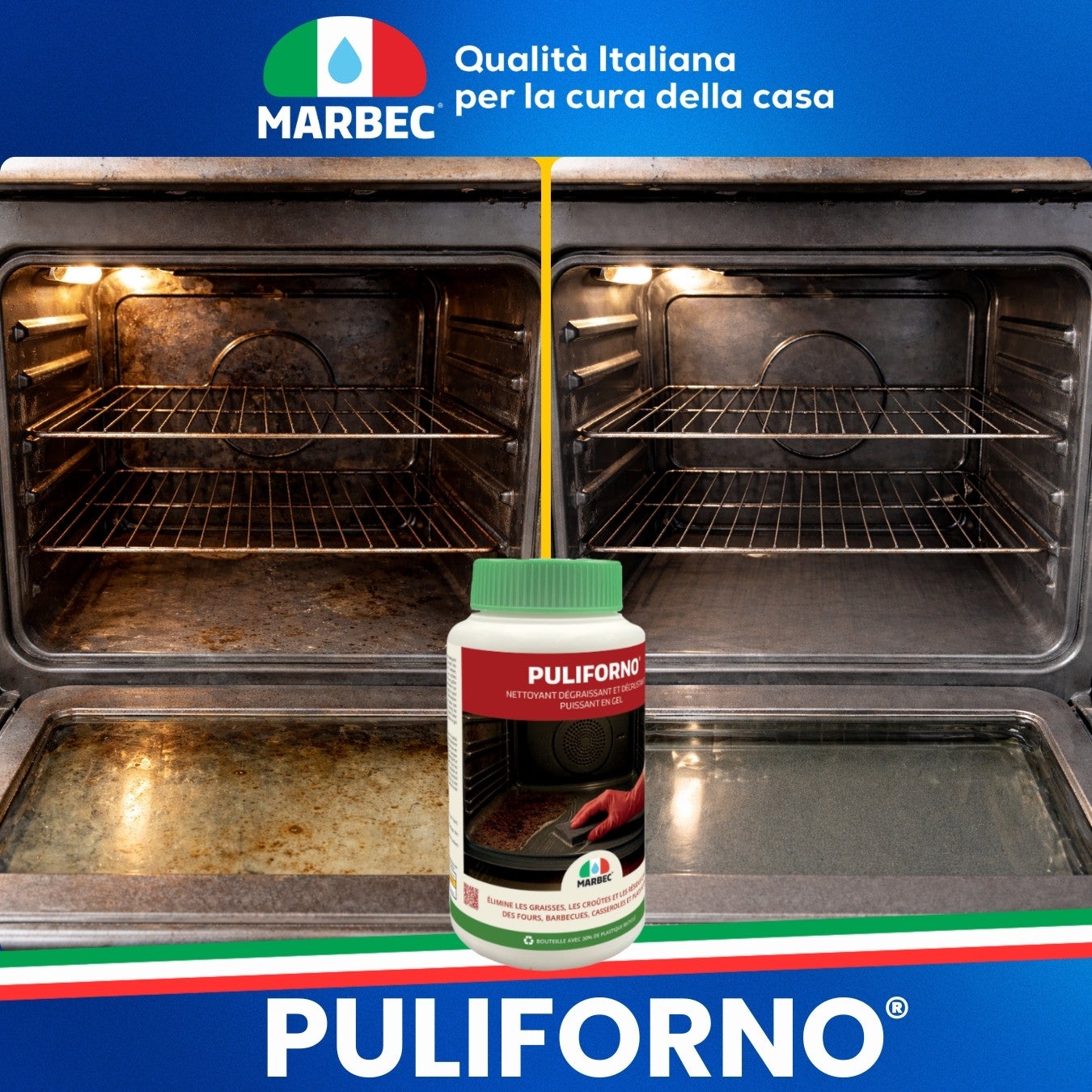 MARBEC Puliforno® - 1KG Détergent gel dégraissant four barbecue batterie de cuisine PULI FORNO - 3