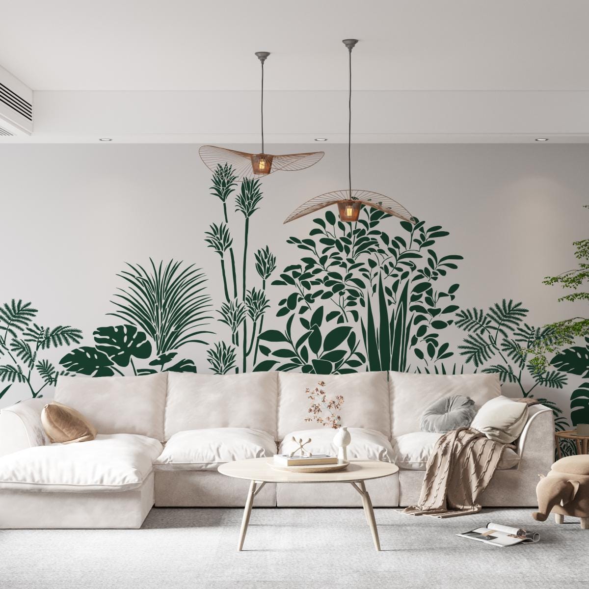 Papier peint panoramique pour jardin zen avec des plantes - 510x260 cm ...