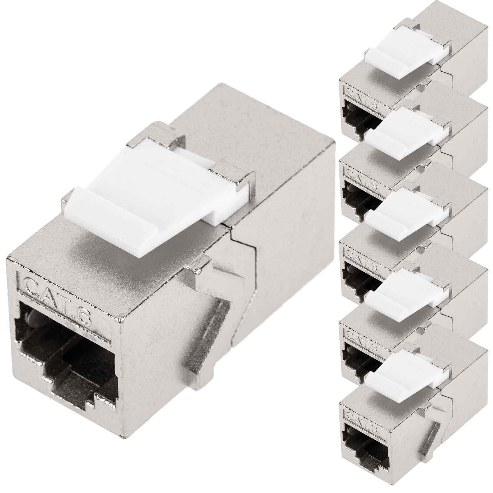 Keystone Módulo Acoplador Cat6 RJ45 Hembra - Enchufes Para Panel Soporte Negro E