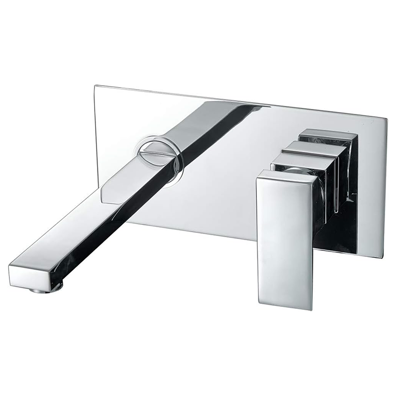 Bateria łazienkowa ścienna, bateria umywalkowa mieszaczowa, ciepła i zimna woda, szczelna, mosiężna, chromowana, bateria umywalkowa kwadratowa
