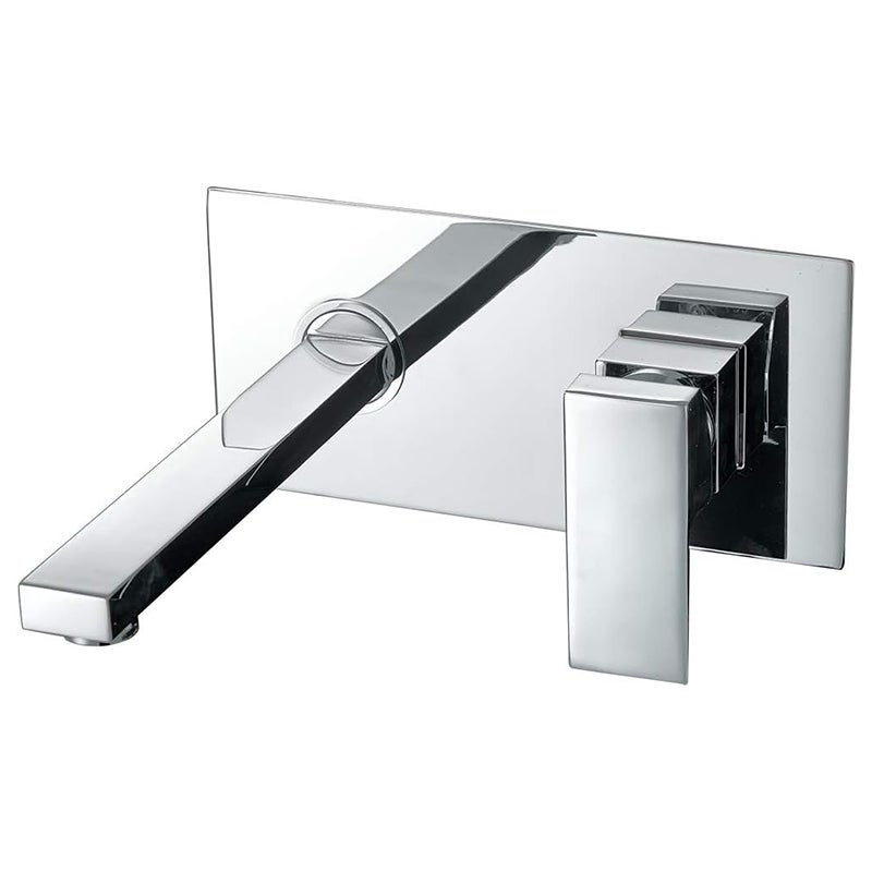 Bateria łazienkowa ścienna, bateria umywalkowa mieszaczowa, ciepła i zimna woda, szczelna, mosiężna, chromowana, bateria umywalkowa kwadratowa