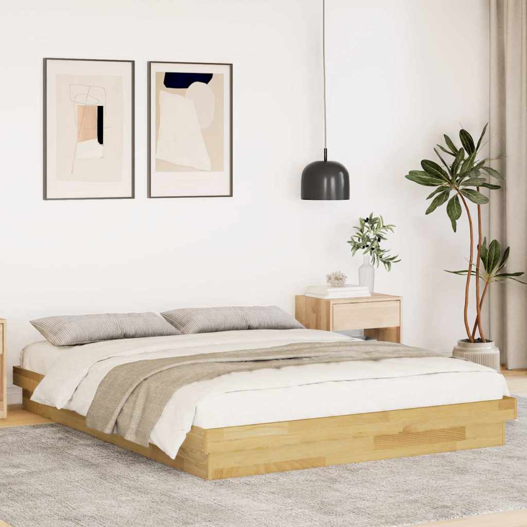 Rama łóżka bez materaca 150x200 cm lite drewno dąb vidaXL