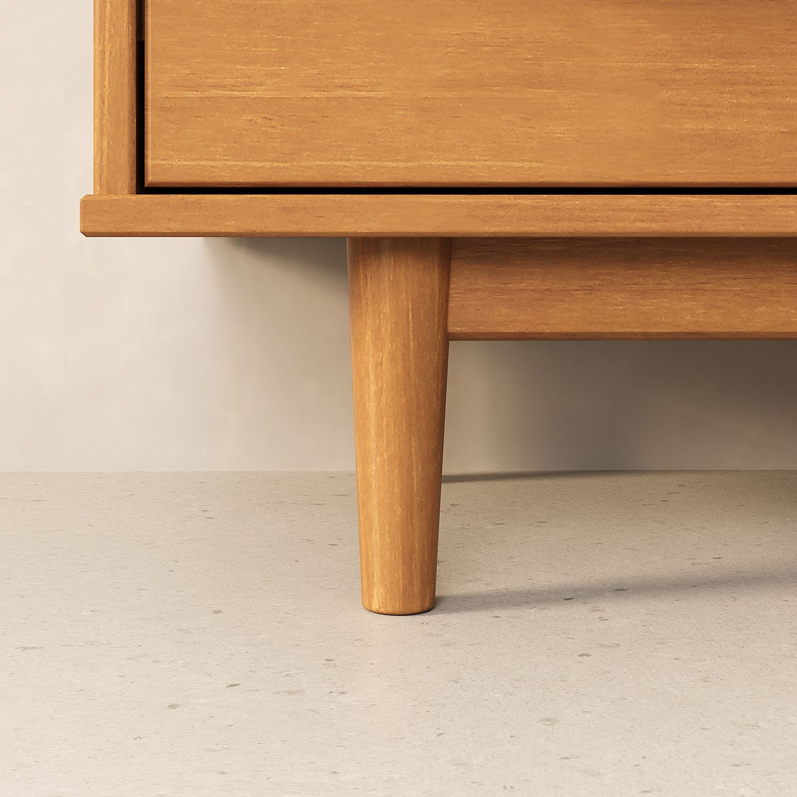 Commode TECCA L 80 cm 4 tiroirs en bois massif - Coloris chêne - 4