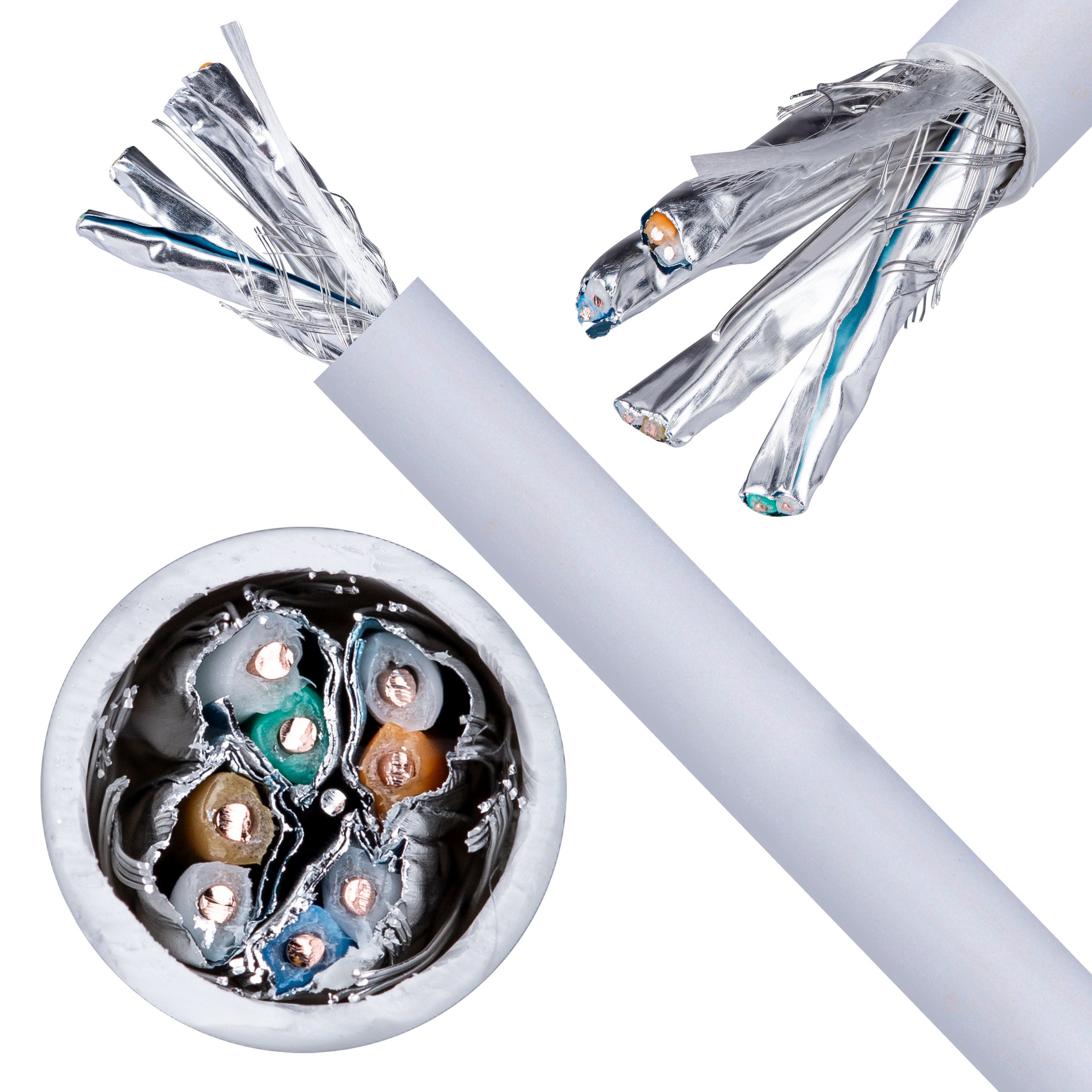 Kabel sieciowy S/FTP kat.7A skrętka 4x2x0,58mm wewnętrzny B2ca bezhalogenowy LSOH szary Alantec 100m
