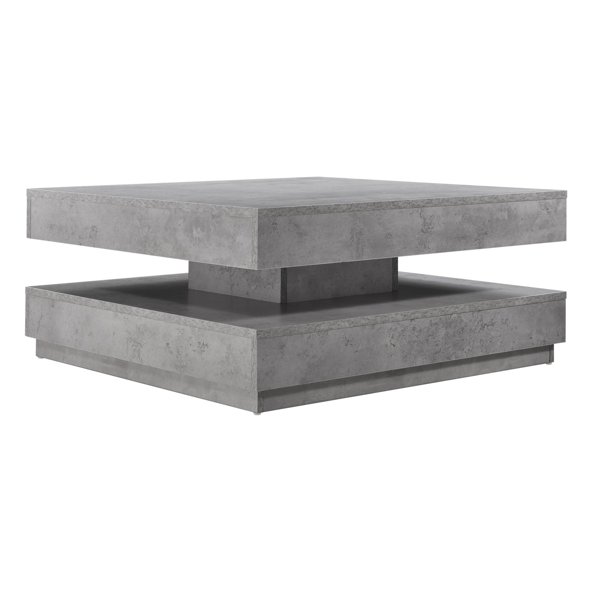 Table Basse avec Plateau Tournant Florenz Effet Béton [en.casa] - 2