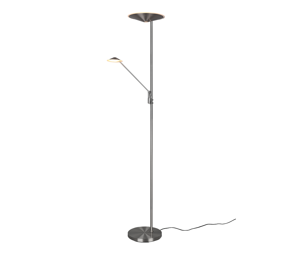 Lampa podłogowa stojąca Branford srebrno-biała LED 30W 2700K - 4000K 3500lm wym: 180 x 30 x 30 cm metal Trio