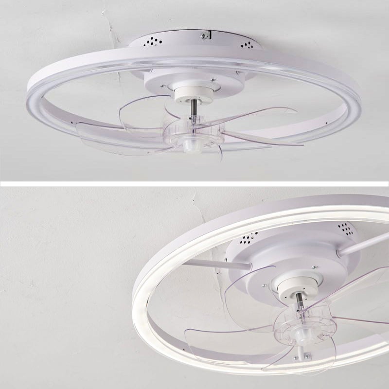 Ventilateurs de plafond avec application de lumières et télécommande, ventilateur de plafond encastré à intensité variable, 6 vitesses de vent, RVB - 4
