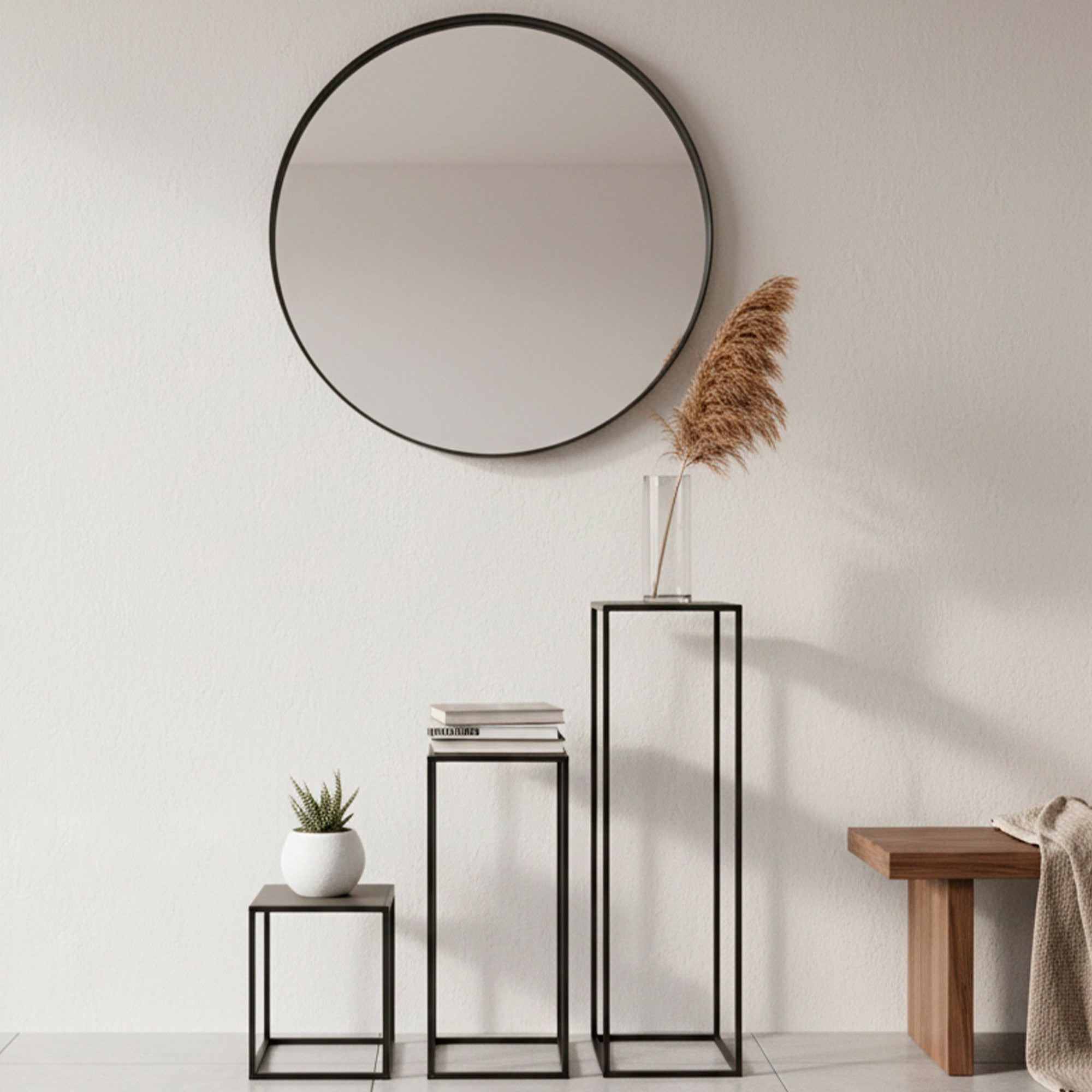 Max Home Lot de 3 tables d'appoint en métal de différentes hauteurs - 5